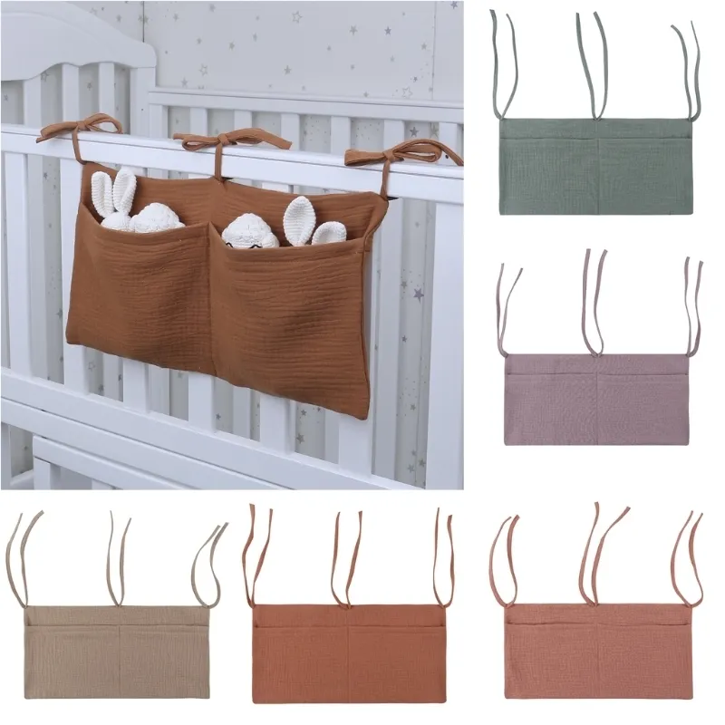 1 كمبيوتر الشخصي Baby Bedside Bag Bag Baby Crib Crib Laging Bag for Baby Multipurpose bord bording absing diaper tissue 220531