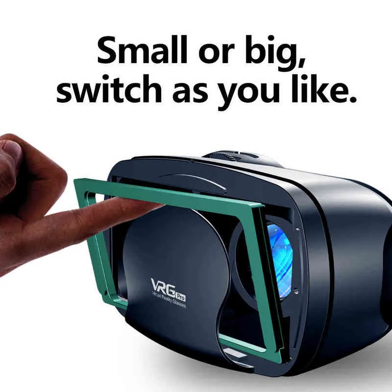 VRGPRO 3D ヘルメット仮想現実 VR メガネブルーレンズスマートフォン 3D メガネサポート VR ヘッドセット携帯電話用 Youtube H220422