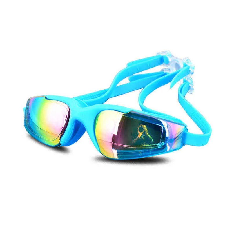 Lunettes de natation pour adultes Couleur Professionnel Anti-buée Hommes Femmes Piscine Équipement de plongée en eau Lunettes de natation Lunettes de natation en silicone G220422