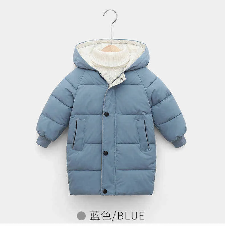 男の子と女の子のための大きなサイズの長いスタイルの冬の暖かいジャケット