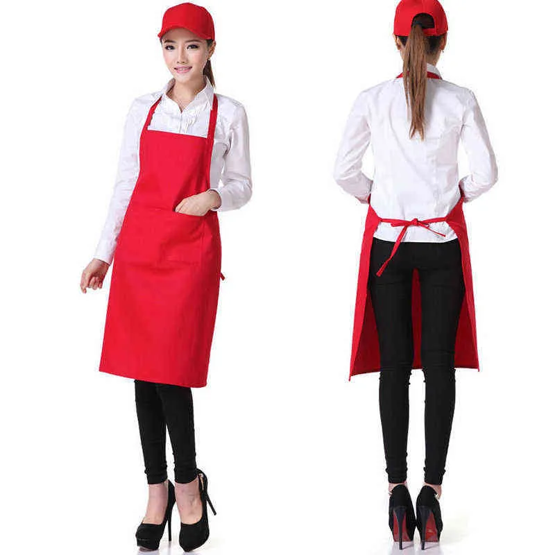 Kvinnors förkläden vattentät oljebeständigt köksförkläde med fickor kockar bakar BBQ Solid Color Sleeveless förkläde hemrengöringsverktyg Y220426