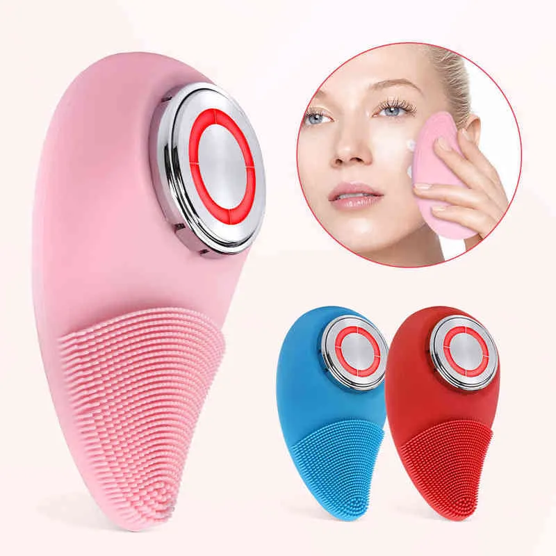 Spazzola la pulizia del viso Sonic Viso elettrico in silicone con 3 modalità di funzionamento Massaggio profondo esfoliante delicato220429