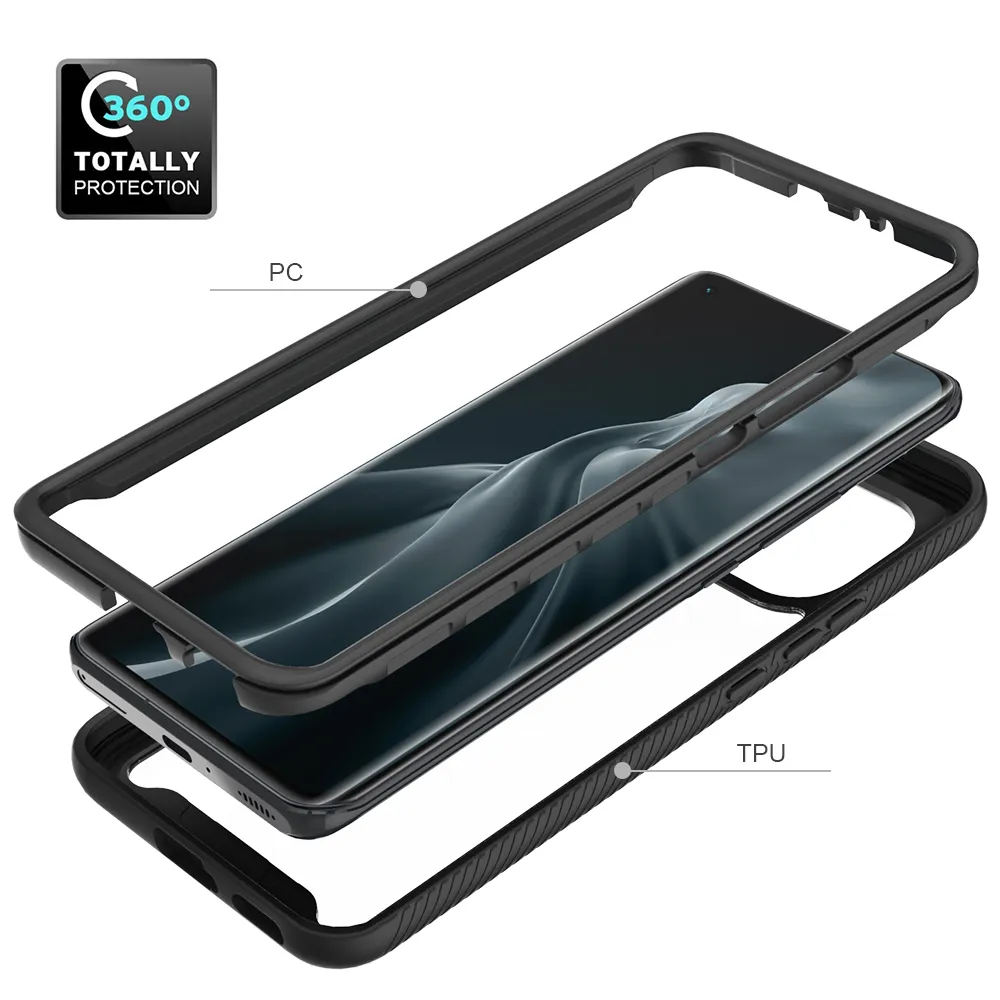 Hybrid Robust mjuk hård plastpansar TPU-ram Stötskyddad Fodral för Xiaomi MI 11 5G 6,81 tum Transparent akrylbackskydd