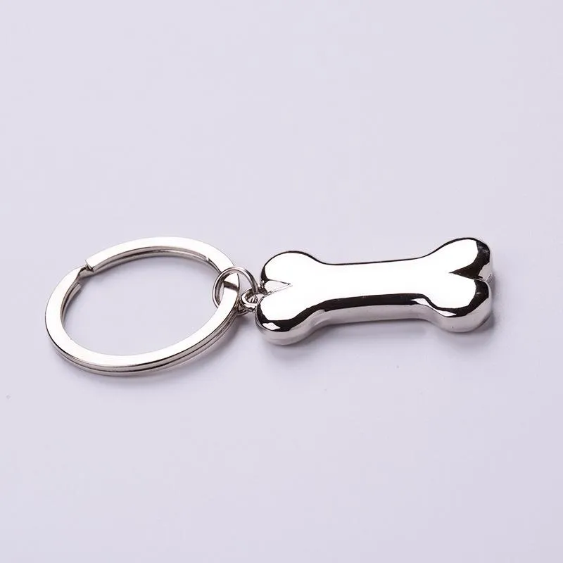 Porte-clés mignon chien os porte-clés mode alliage charmes animaux pendentif étiquettes anneau pour hommes femmes cadeau voiture porte-clés bijouxkeychains234n