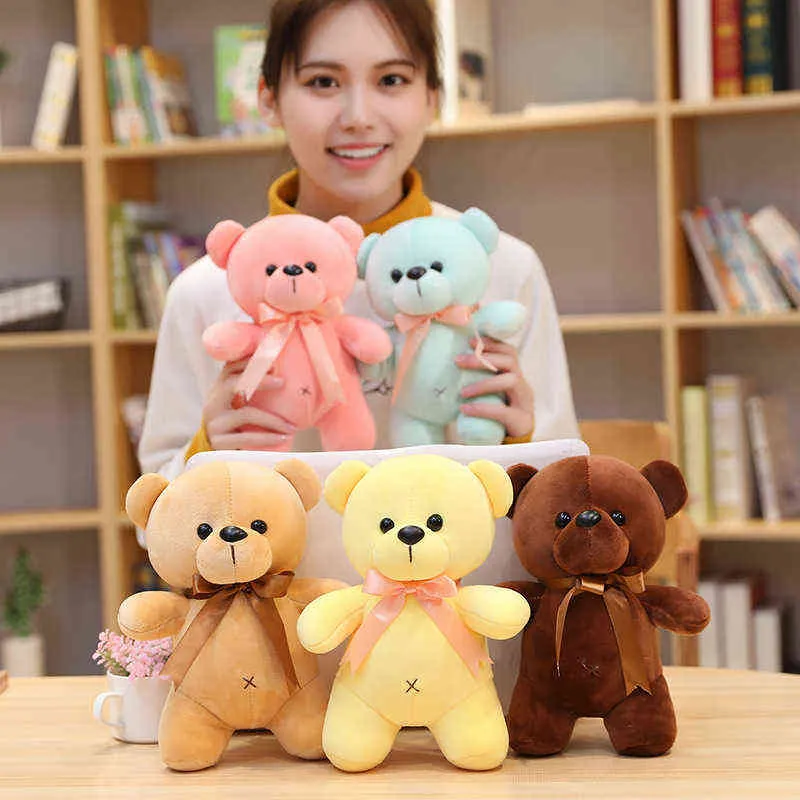 PC CM Kawaii Teddy Bear Tie peluş oyuncak sevimli doldurulmuş yumuşak pamuklu hayvan bebekleri çocuklar için en iyi doğum günü hediyesi j220704