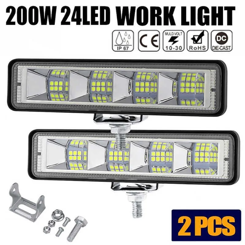 2 stks Retrofit Lamp 6 inch LED Flat Work Light Spot Beam Bar Auto SUV LED Offroad Drijfmistlampen