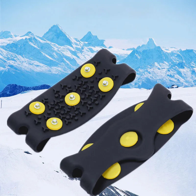 1 paio 5-Stud Ice Claw Climbing Anti Slip Spikes Scarpe Cover Outdoor Silicon Escursionismo Arrampicata Campeggio 5 denti Ice Claw Shoes Case