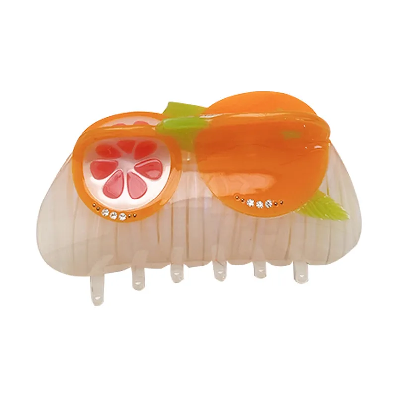 Pinces à cheveux Barrettes Design créatif 8.7 cm gros fruits Orange couture griffe mode acide acétique requin pince pour tempérament filles