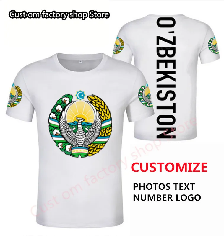 Özbekistan Erkek Gençlik DIY Ücretsiz Özel Yapım İsim P O UZB Gündelik T Shirt Nation Flag Özbekiston Özbek Ülke Giysileri 220616