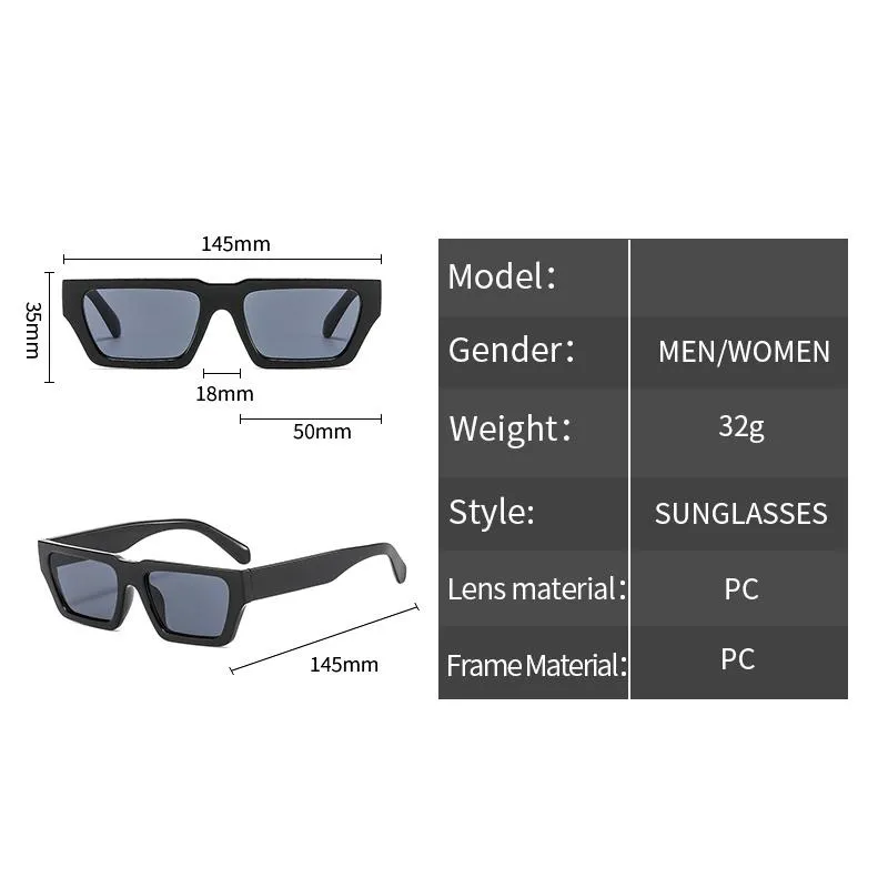Óculos de sol retro quadrado quadro moda óculos de sol colorido vintage oversized legal tons para homens mulheres designer uv400 eyewearsunglass253e