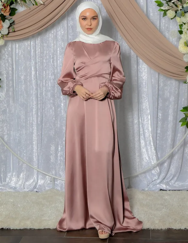 Eid mubarak satin muslim hijab klänning ramadan abayas för kvinnor dubai abaya kimono klänningar kalkon islam kaftan vestidos musulmanes