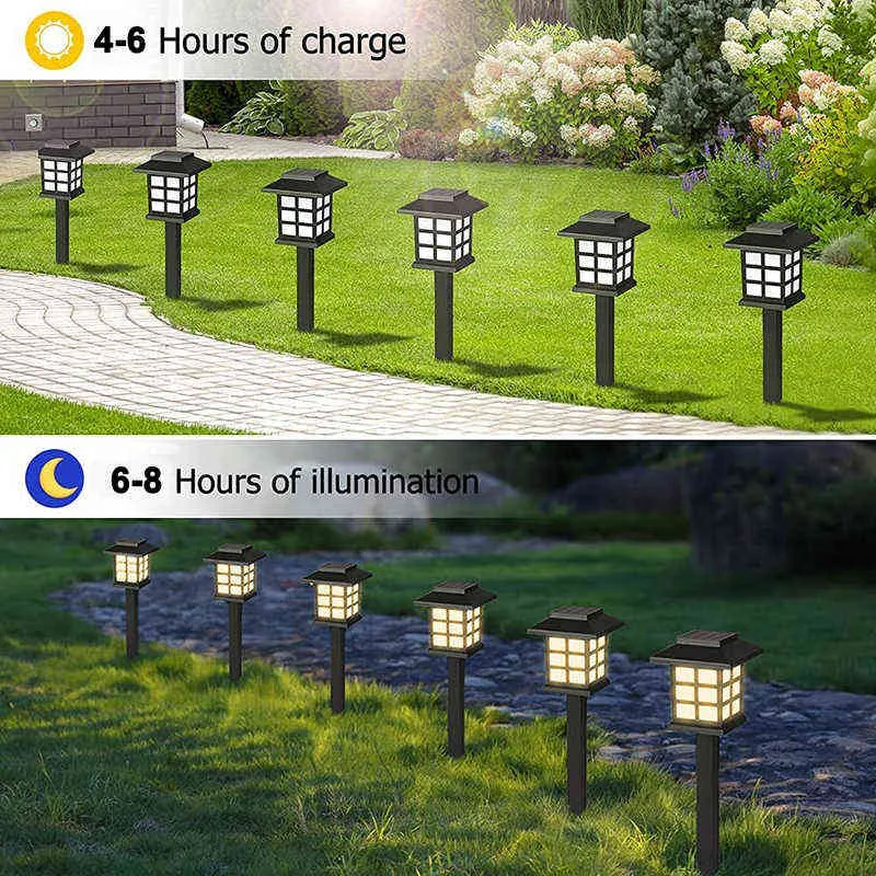 Solar Power LED Garden Lighting Outdoor IP Waterproof Solar Lantern for Lawn Pathway Patio Street Decoration J220531