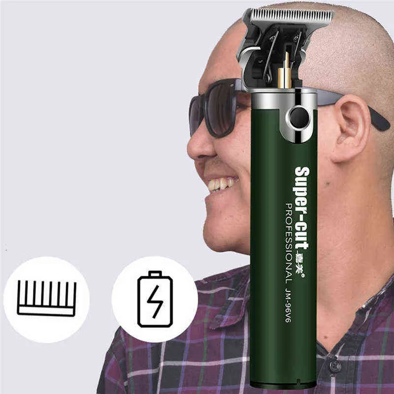 USB rechargeable cheveux chauve Clipper Coiffure électrique Trimmer sans fil rasoir 0 mm hommes Barber Hair coup de coupe machinet220718 T220726