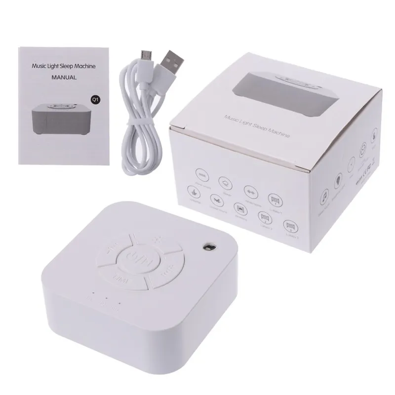 Beyaz Gürültü Makinesi USB Şarj Edilebilir Zamanlı Kapatma Uyku Ses Makinesi Uyku için Bebek Yetişkin Ofis Seyahati 220707