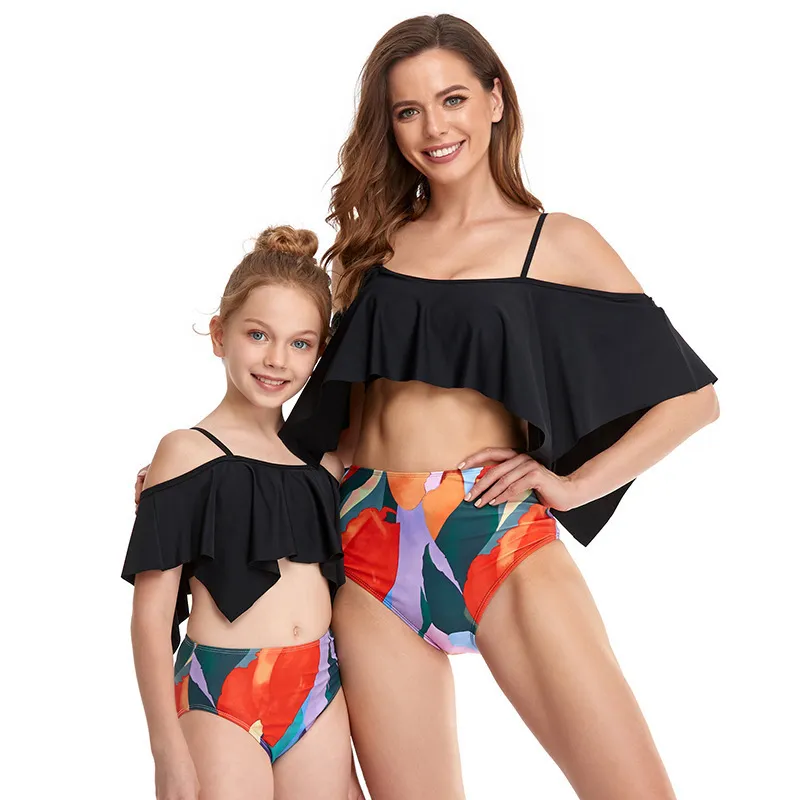 Costumi da bagno coordinati la famiglia Madre Figlia Taseel Bikini Costume da bagno Brachwear Costumi da bagno Abiti coordinati la famiglia Mamma Costume da bagno bambini 220426