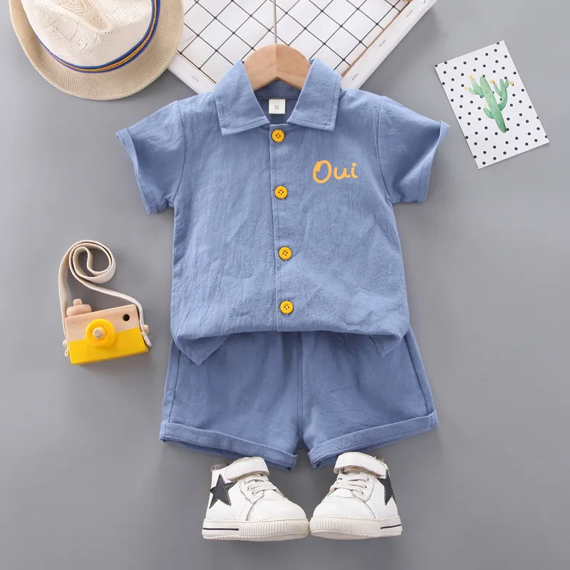 Summer Baby Boys Clothing Sets Children Casual Short Sleeve Shirt Shorts /sets Kids Sportswear Toddler Fashion Clothes 220425