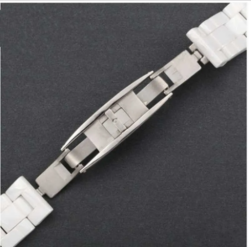 Horlogebanden Accessoires Keramische gesp J12 Elastisch roestvrij staal VouwsluitingWatch324W