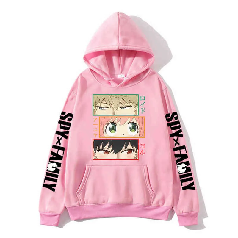 Anya Spy x Family Print Felpe con cappuccio Loid Yor Anime Manga Uomo / Donna Felpe Moda Felpa con cappuccio oversize Harajuku Pullover Abbigliamento Y220713