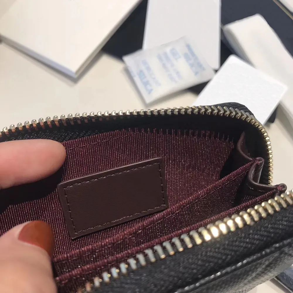 2022 new high-end custom zipper luxury ladies coin purse caviar leather casual fashion card holder card holder2545