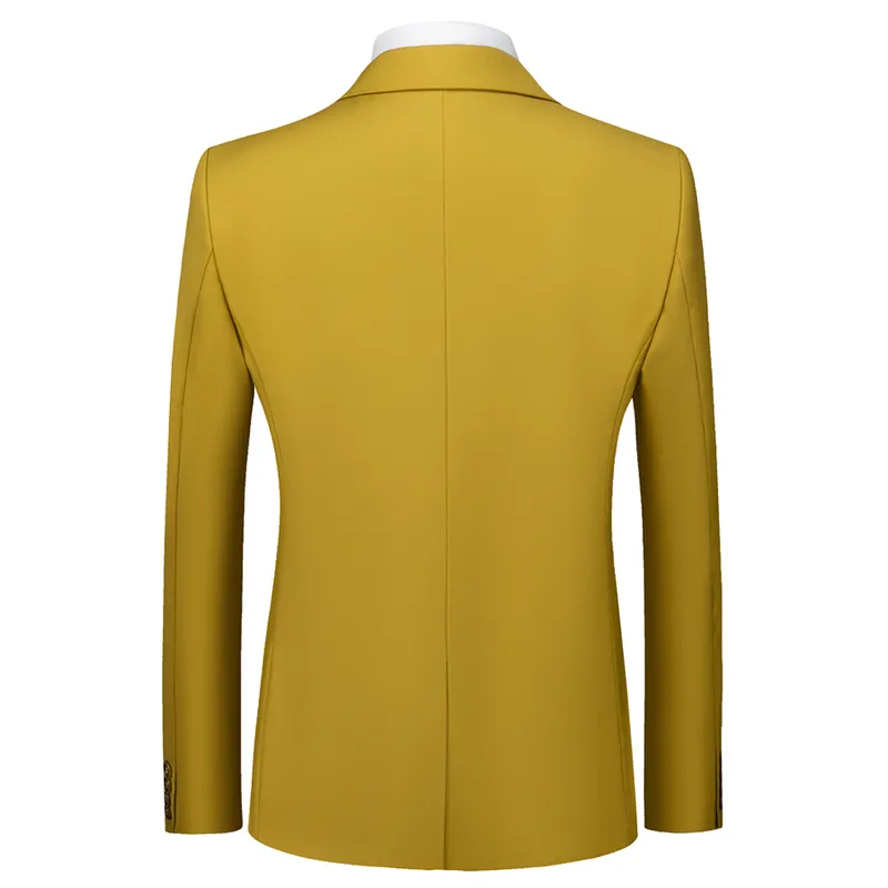 Plozeksale Mężczyźni Dark Yellow Blazer Wiosna Jesień Slim Fit Business Casual Man Boutique Blazer Jacket Męskie Blazers Ślubny Q980 220409