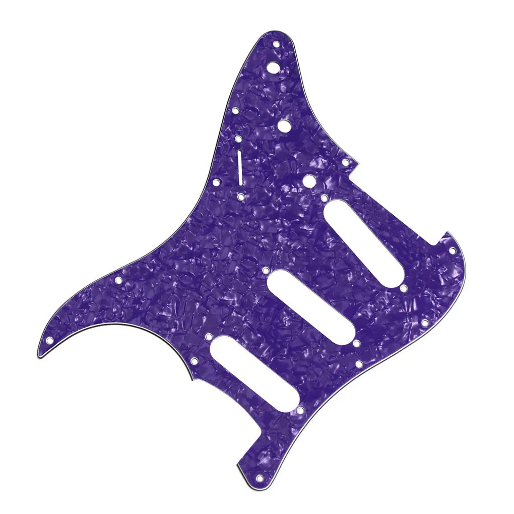 1 jeu SSS 11 trous Pickguard violet perle 4 plis plaque à gratter vis de plaque arrière pour guitare électrique