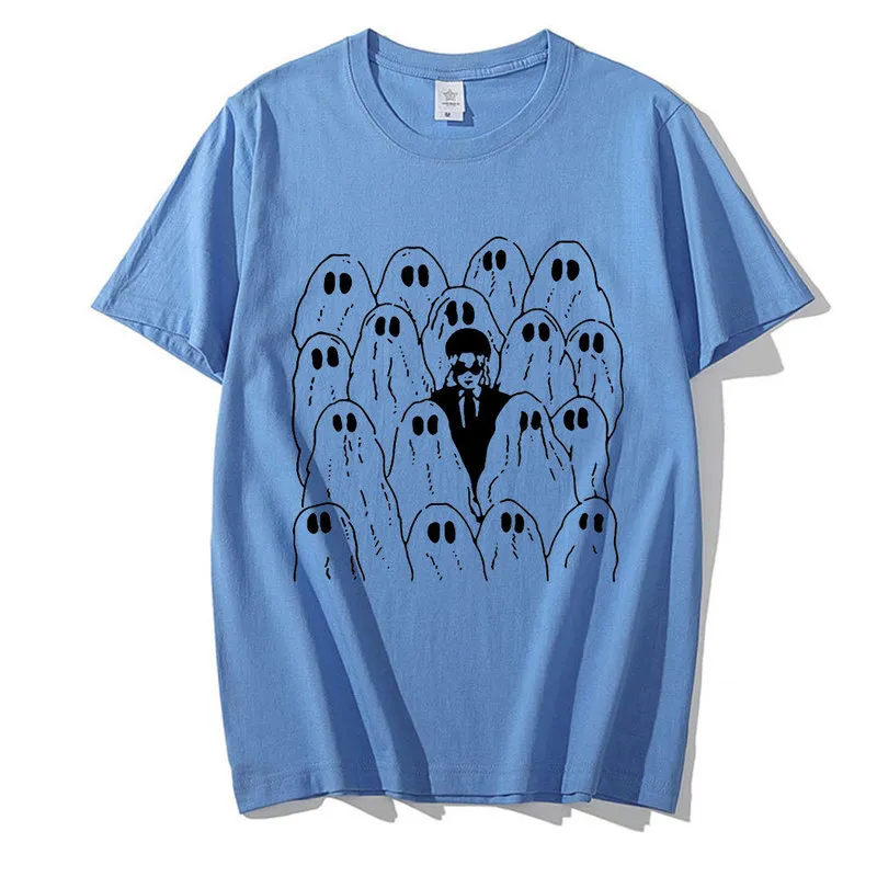 Phoebe Bridgers Ghost moda hombres mujeres imprimir camiseta Vintage camiseta hombre algodón manga corta Tee gótico Unisex camisetas 220610