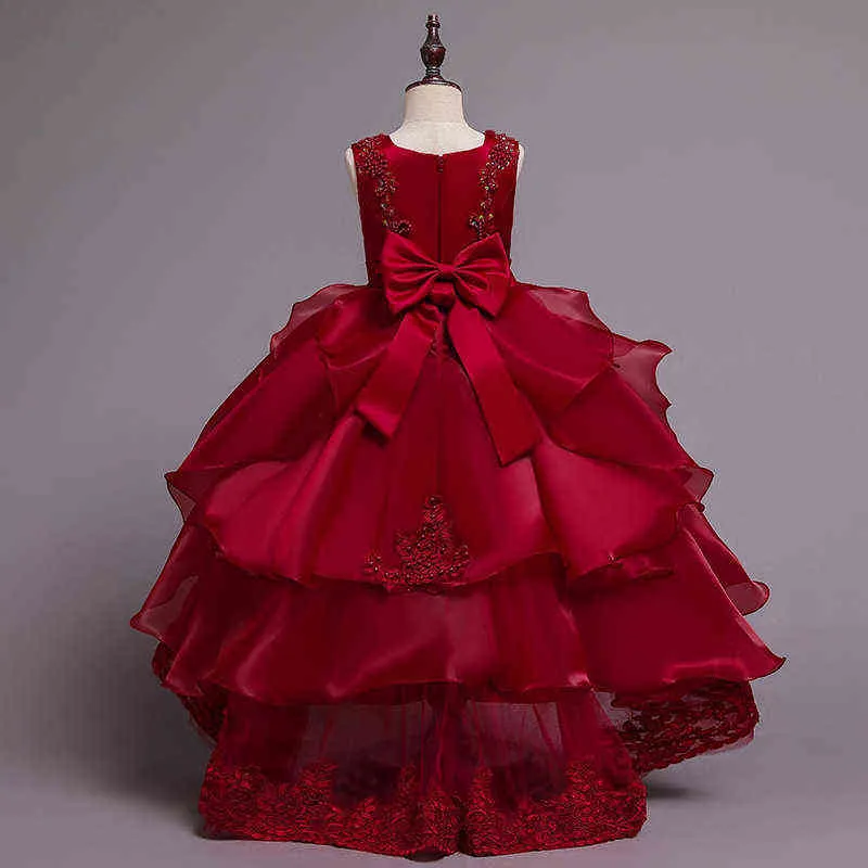 2022 Летнее театрализованное представление цветочное платье принцесса элегантные детские платья для девочек детские костюмы вечеринка свадебное платье вечера 10 12 лет Y220510