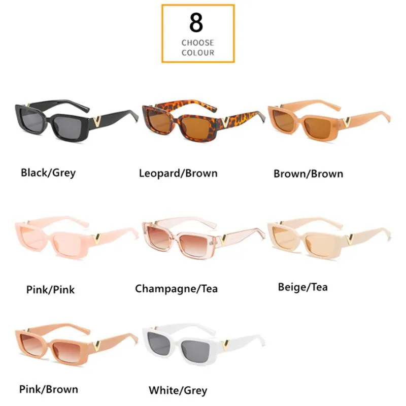 Sunglasses Vintage Square Small Frame For Women Men With V Brand Disigner Luxury Fashion Ladies Sun Glasses Shades UV400 Wholes Su206M