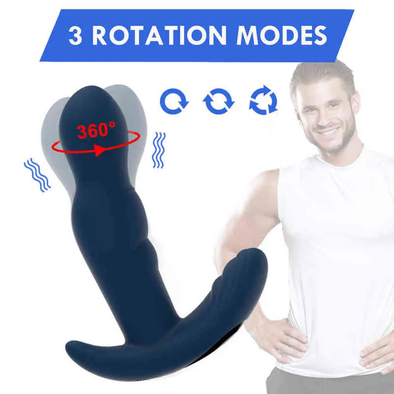 NXY Anal Toys 360 -градусный массажер простаты вращающийся вибратор Vibrator Diem Diem Dete Vibrative Buttplug Dildo Sex для взрослых 220506