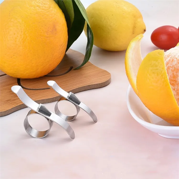 Gereedschap 1 stks Oranje Peelers Gemakkelijk Open Oranje Peeler Roestvrij staal Lemon Paror Citrus Fruit Huid Verwijderaar Slicoverscherming Keuken ZC1256