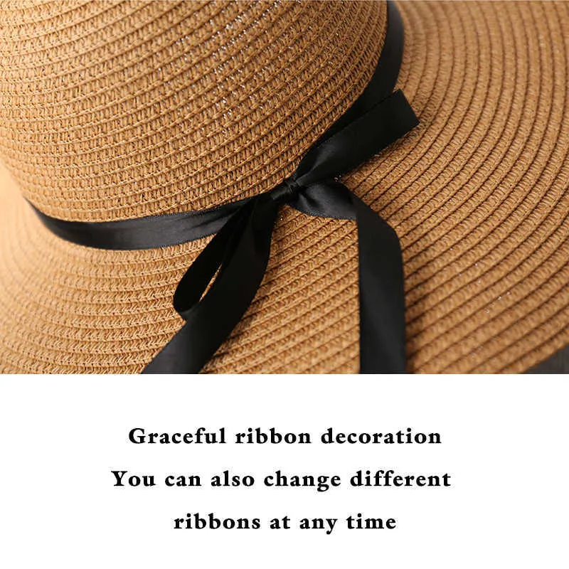 Chapéu de palha de verão de verão feminina para senhoras viagens viseira s meninas uv protecção dobra sol praia flexível s