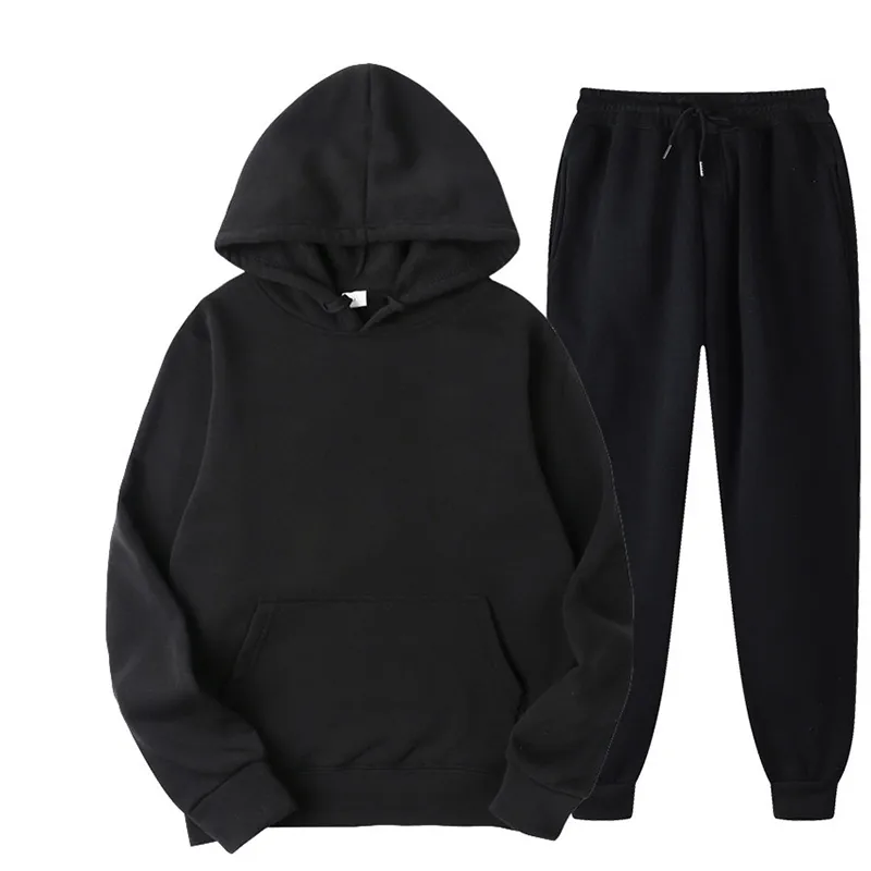 Tracksuits voor heren Tweede stuk set Casual Fleece Tracksuit Women Winter Damessets Oversized Hooded Hooded Long Sleeve Hoodie Sport Pants Lady Suit 220908