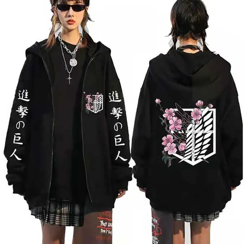 Anime Attack on Titan Hoodie Levi Ackerman Hooded Zipper Coat Casual Pulls Harajuku Swearshirts Unisex Hip Hop Zip Jacket