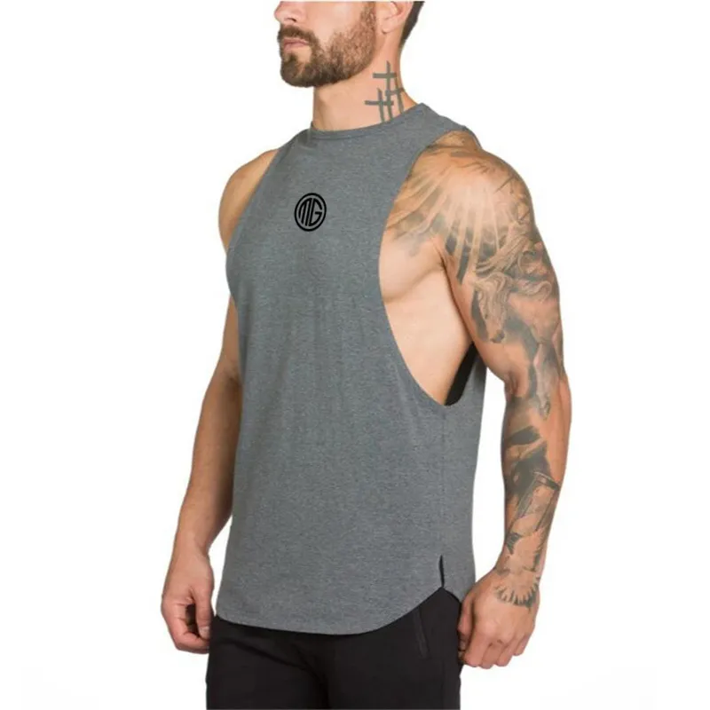 Herren Fitness Tank Tops Gym Kleidung Bodybuilding Workout Baumwolle Ärmellose Weste Männlich Casual Atmungsaktive Mode Sling Unterhemd 220624