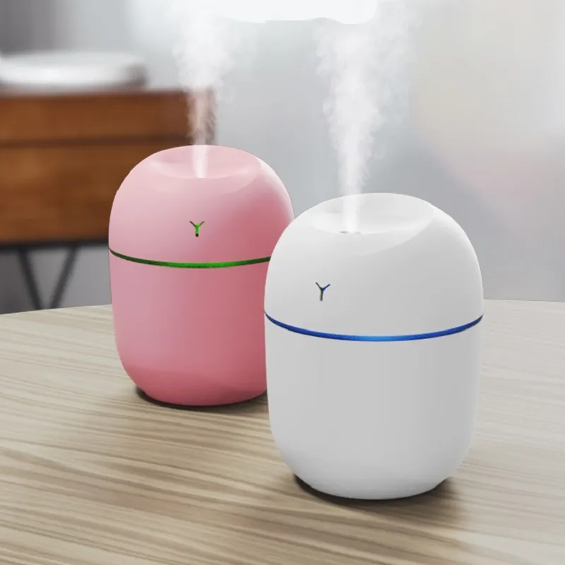 2022 New Humidificador Mini Air Humidifier Aroma Essential Oil Diffuser Portable Humidifier for Home Car USB with LED Night Lamp