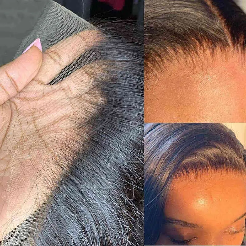 30 36 inç Kemik Düz HD Dantel Frontal İnsan Saç Perukları Brezilya Siyah Kadınlar İçin 13x6 Ön 220713