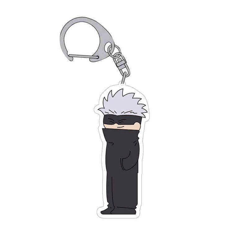 Leuke Jujutsu Kaisen Anime Sleutelhangers Gojo Satoru Acryl Key Chians op Rugzakken Hanger Cosplay Jujutsu Kaisen Sleutelhanger voor Tassen AA220318