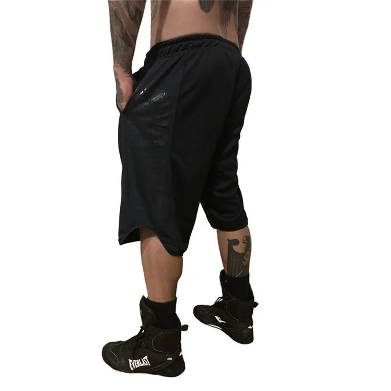 Hombres de malla pantalones cortos de hombres S Pantalones sueltos Fitness Brotybuilding Jogger Mens Brand Durantes Durantes Pantalones Entrenamiento 220715