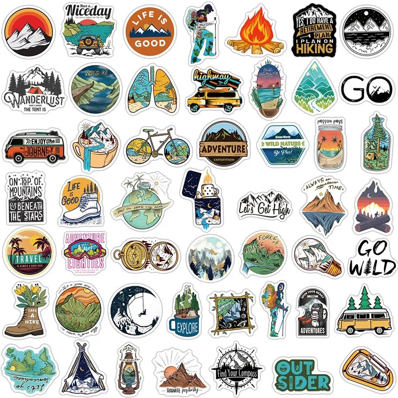 Outdoor Explore Mountain Climbing Stickers Laptop Guitaar Bagage Waterdichte graffiti -sticker Decal Kid Classic Toys 220815