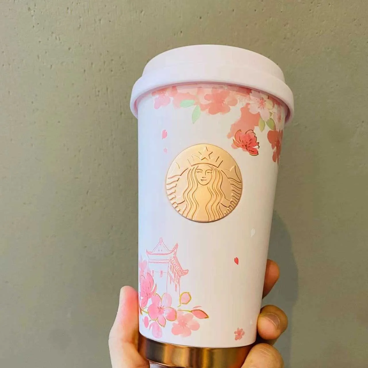 2022 Starbucks Cherry Blossom Sezon Spring Cup 370 ml Cherry Blossom Stali Stael Cup z izolacją