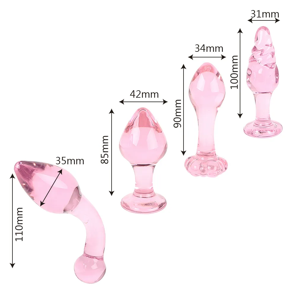IKOKY – Plug Anal en verre rose, jouets sexy pour hommes et femmes, Masturbation des fesses, produits érotiques pour adultes