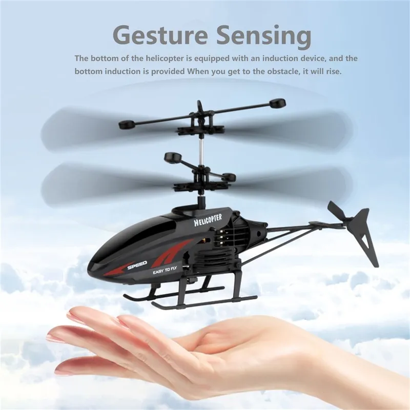 Small RC Helicopter Remote Control Gesture Sensing 2.5 Mini Drone Flying Aircraft Toys For Kids 220321