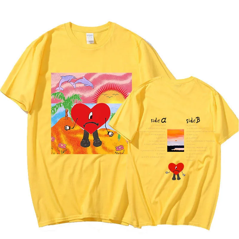 Футболка Bad Bunny UN VERANO SIN TI Graphics, футболки унисекс в стиле хип-хоп, музыкальный альбом, футболки с короткими рукавами с двусторонним принтом, большие размеры 2202599894