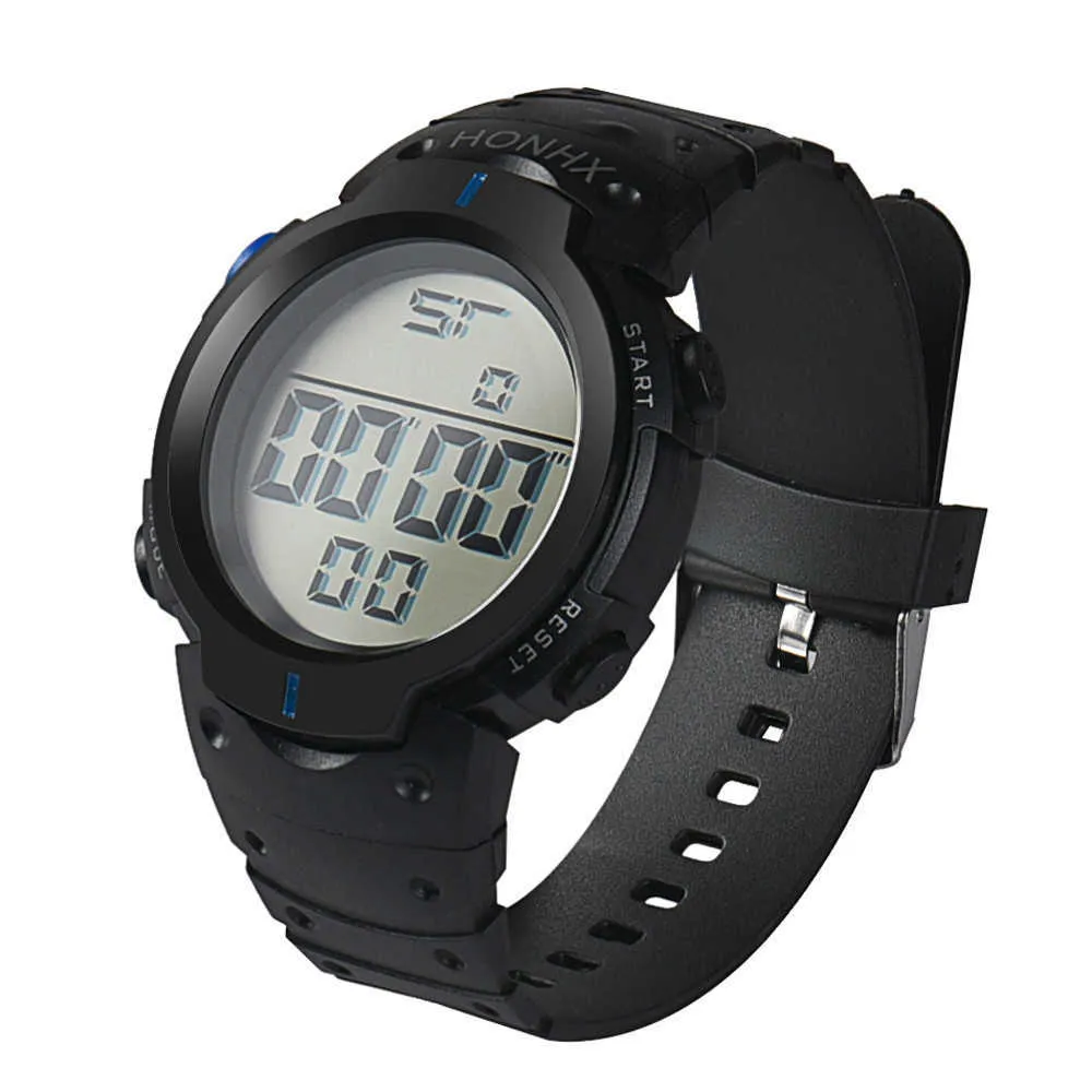 Sport Casual Led Klockor Män Digital Clock Multi-Functional Gummi Man Fitness Army Military Electronic Watch