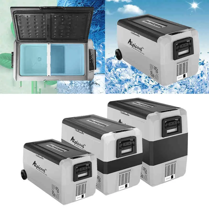 Portable Freezer 12 Volt kylskåp för bilbilbilbåt hem för camping reser fiske utomhus 12/24V DC och 100/240V AC H220510