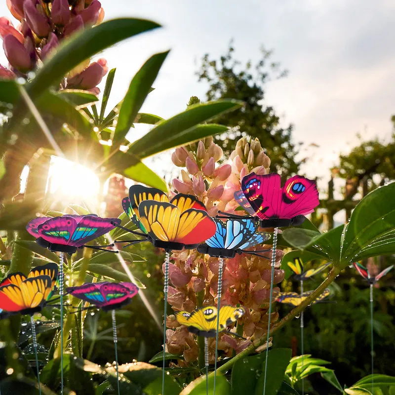 Bouquet de papillons jardin cour planteur coloré fantaisiste papillon piquets décoration extérieure décor pots de fleurs décoration 220531