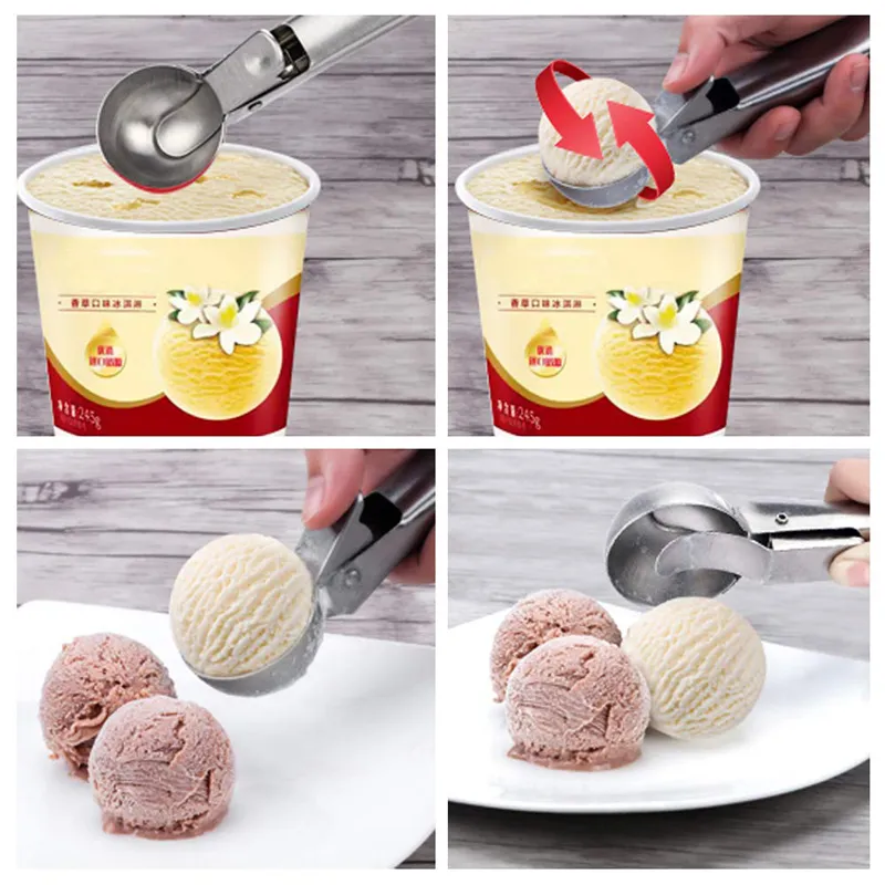 アイスクリームスクープステンレス鋼スプーンスイカバルラーフルーツデザートボールメーカーキッチンツール220509