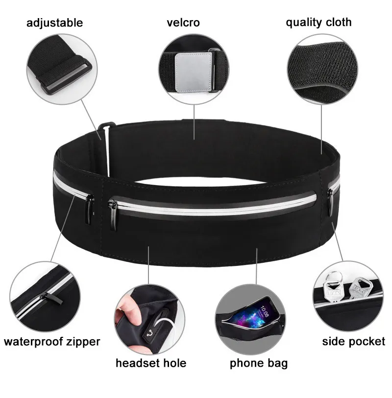 CWIKLES Belt Bag Mobile Cell Phone for Running Men Women Sport Fanny Pack Waterproof Jogging Gym Waist Run 220520