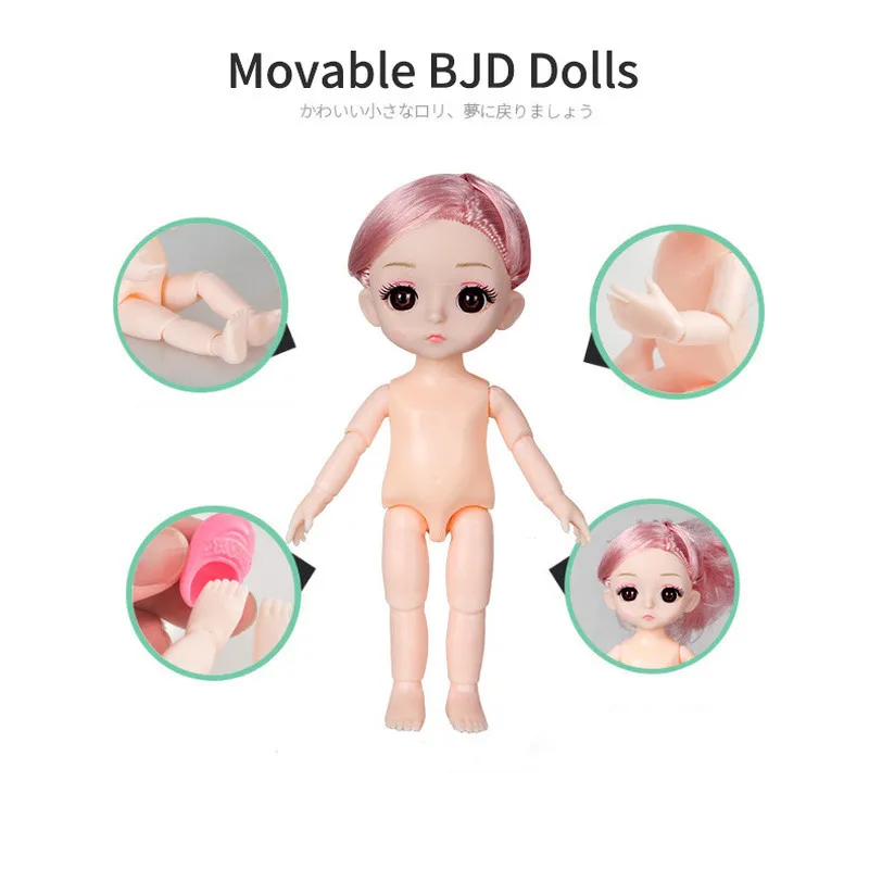 세트 BJD 16cm 13 볼 조인트 인형 옷을 입고 BJD 인형 소녀 장난감 생일 선물 220707