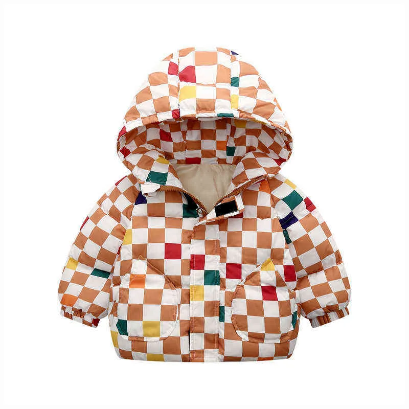 2022 Winter Boys Down Jackets 2-6 Year Autumn Fashion Baby Girls Cartoon Bear Coat Hooded Outerwear Children Coats Jackets J220718